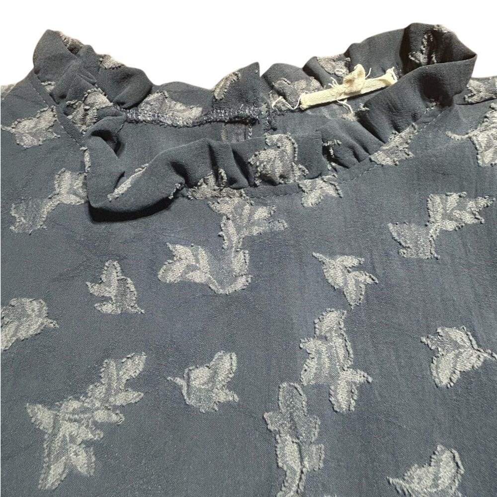 Women's Blue Ruffled Top - Picture 4 of 7
